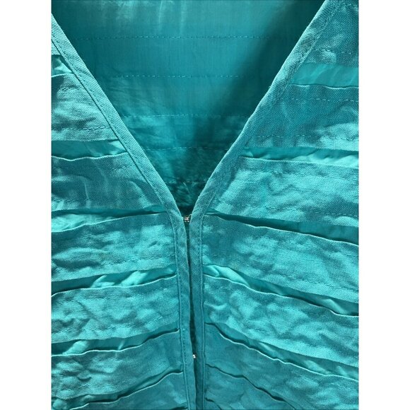 Lafayette 148 Linen Blend Turquoise Blazer Cardigan Size 14 topper jacket‎ - Picture 3 of 13